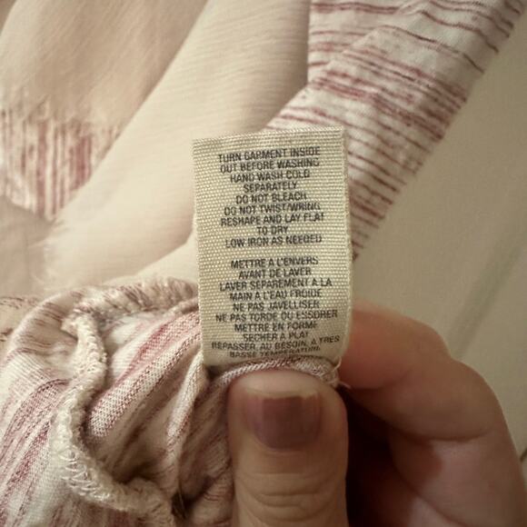 Anthropologie burgundy and cream layers rule tank blouse size large - Picture 4 of 5